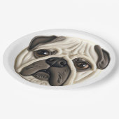 Pug Hond 3D Geïnspireerd  Papieren Bordje (Gekanteld)