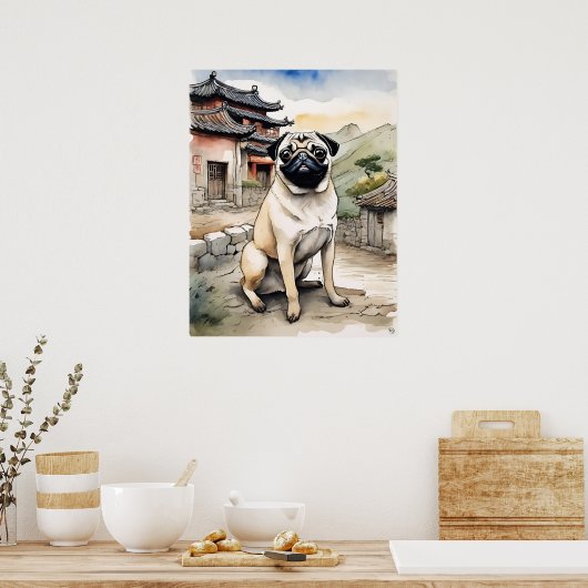 Pug - Hond Art Print (Keuken)