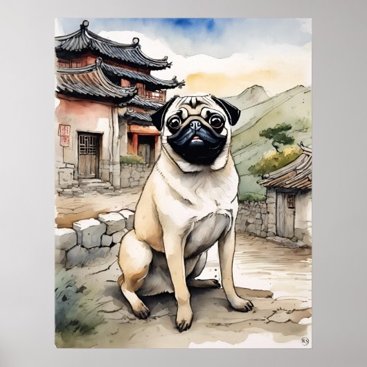 Pug - Hond Art Print (Voorkant)