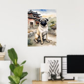 Pug - Hond Art Print (Thuiskantoor)