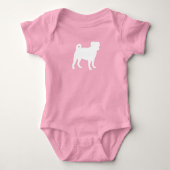 Pug Hond Baby Shower Roze Puppymetjes Romper (Voorkant)