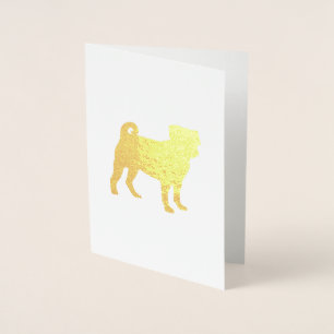 Pug Hond Baby Shower Thema Puppy Geslacht Neutraal Folie Kaarten