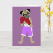 Pug hond Bokshandschoenen Boxer Kaart (Gele Bloem)