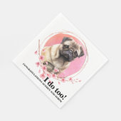 Pug Hond bruiloft servetten met honden Foto (Hoek)