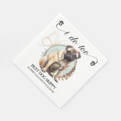 Pug Hond bruiloft servetten met honden Foto (Hoek)