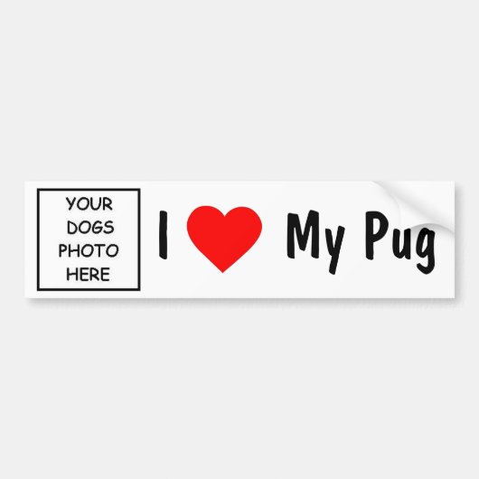 Pug (hond) bumpersticker (Voorkant)
