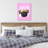 Pug hond canvas afdruk (Insitu (Slaapkamer))