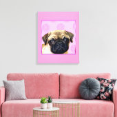Pug hond canvas afdruk (Insitu (Woonkamer))