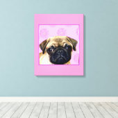 Pug hond canvas afdruk (Insitu (Houten vloer))