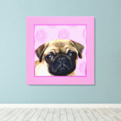 Pug hond canvas afdruk (Insitu (Houten vloer))