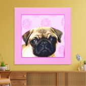 Pug hond canvas afdruk (Insitu (Woonkamer))