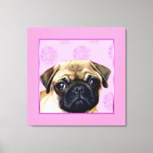 Pug hond canvas afdruk
