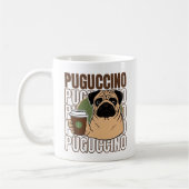 Pug hond cappuccino koffiemok (Links)