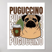 Pug hond cappuccino poster (Voorkant)