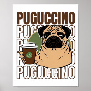 Pug hond cappuccino poster