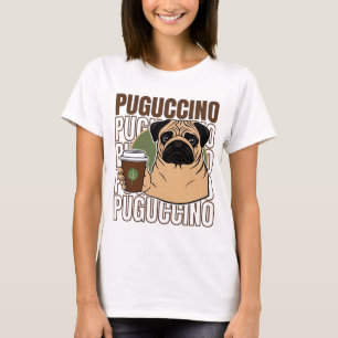 Pug hond cappuccino t-shirt