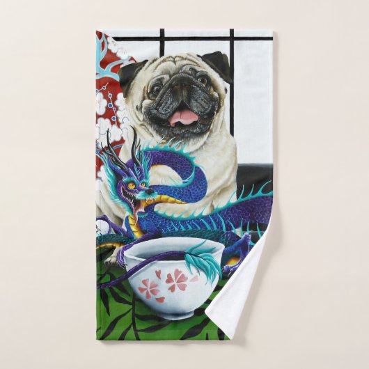 Pug Hond Chinese Draak Bad Handdoek (Handdoek)