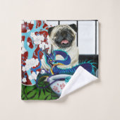 Pug Hond Chinese Draak Bad Handdoek (Wasdoekje)