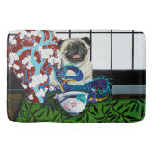 Pug Hond Chinese Draak Badmat (Voorkant)