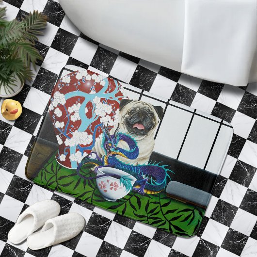 Pug Hond Chinese Draak Badmat