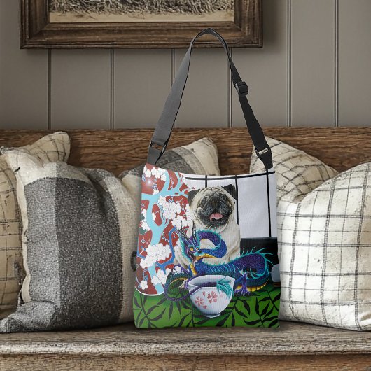 Pug Hond Chinese Draak Crossbody Tas