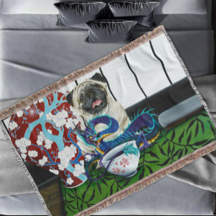 Pug Hond Chinese Draak Deken