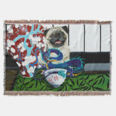 Pug Hond Chinese Draak Deken (Voorkant)