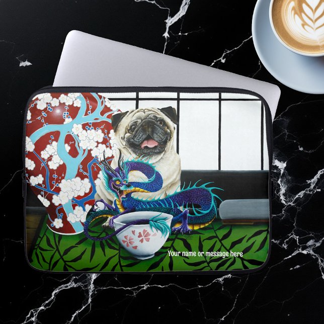 Pug Hond Chinese Draak Laptop Sleeve (Creator heeft geüpload)