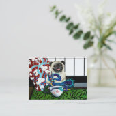 Pug Hond Chinese Draak Visitekaartje (Staand voorkant)