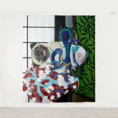 Pug Hond Chinese Draak Wandkleed (Voorkant)