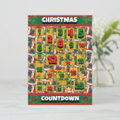 Pug Hond Countdown Kerst Adventkalender Feestdagenkaart (Staand voorkant)