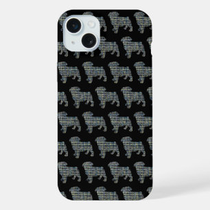 Pug Hond Cute Silhouet Raster Zwart iPhone 15 Plus Case