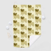 Pug Hond Design Alle Kleur Achtergrond Golfhanddoek (Insitu)