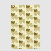 Pug Hond Design Alle Kleur Achtergrond Golfhanddoek (Voorkant)
