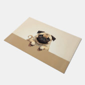 Pug Hond Deurmat Kunst (Schuin)