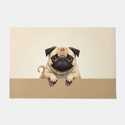 Pug Hond Deurmat Kunst (Voorkant)