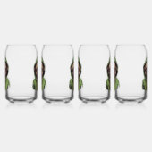 Pug Hond Dragen Groene Hoodie Blikvorm Glas (Rechts)