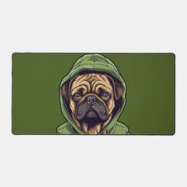 Pug Hond Dragen Groene Hoodie Bureaumat