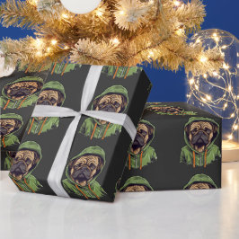 Pug Hond Dragen Groene Hoodie Cadeaupapier