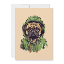Pug Hond Dragen Groene Hoodie