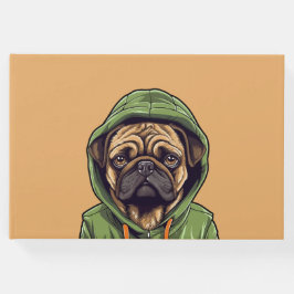 Pug Hond Dragen Groene Hoodie Gastenboek
