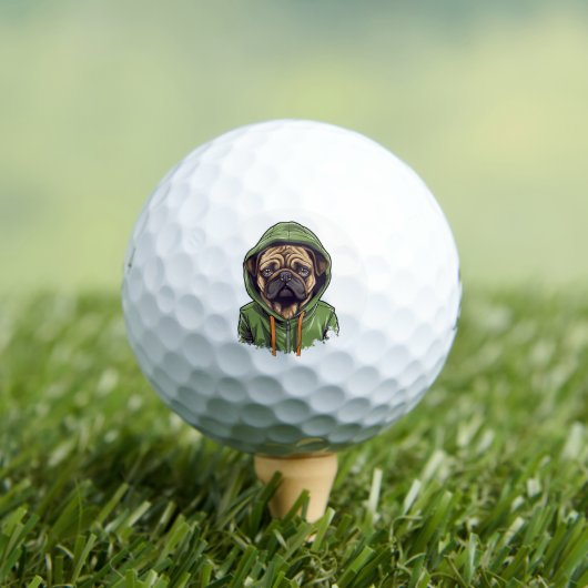 Pug Hond Dragen Groene Hoodie Golfballen (Insitu Shirt)