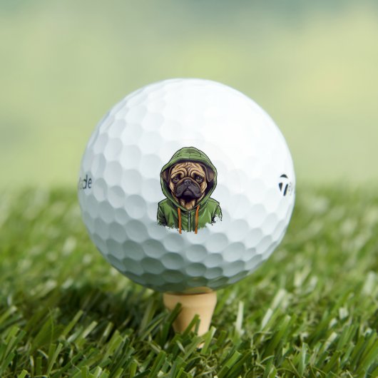 Pug Hond Dragen Groene Hoodie Golfballen (Insitu Shirt)