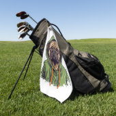 Pug Hond Dragen Groene Hoodie Golfhanddoek (Groen)