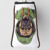 Pug Hond Dragen Groene Hoodie Golfheadcover (Draai 90)