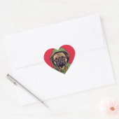 Pug Hond Dragen Groene Hoodie Hart Sticker (Envelop)