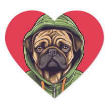 Pug Hond Dragen Groene Hoodie