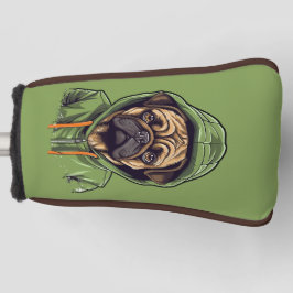 Pug Hond Dragen Groene Hoodie Putter Golfheadcover