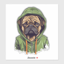 Pug Hond Dragen Groene Hoodie