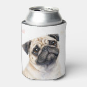 Pug-hond en Hartjes Schattig Blikjeskoeler (Blikje Voorkant)